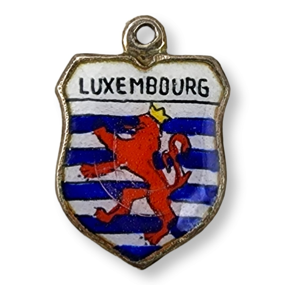 Vintage REU 800 Silver Enameled Travel Country Charm LUXEMBOURG